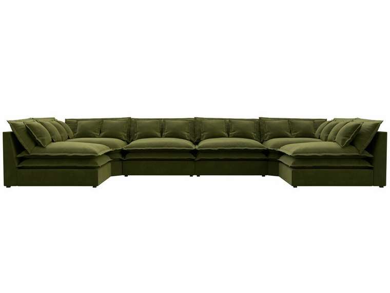 Угловой диван Лига 040 зеленого цвета  