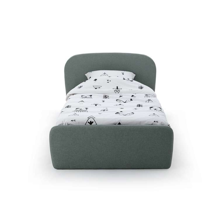 Кровать детская с реечным основанием Comte 90x190 серо-зеленого цветад