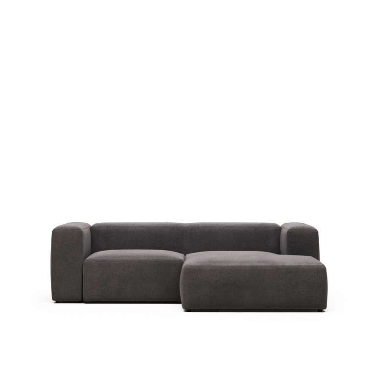 Угловой диван Grey Blok темно-серого цвета правый