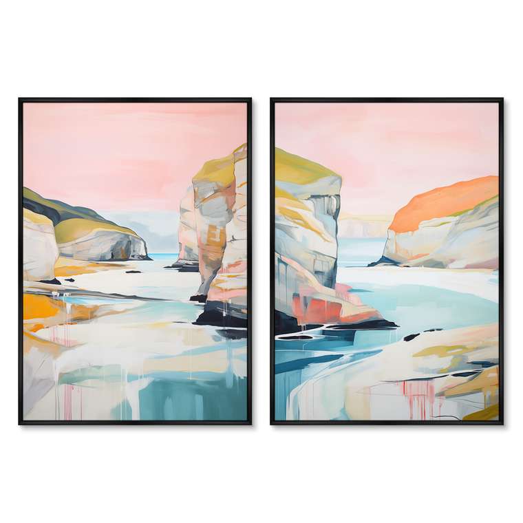 Набор из двух репродукций картин Landscape Collection, The sea flow, 2024г.