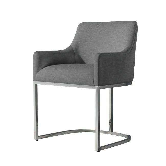 Обеденный стул Emery Curved-Back Track Polished темно-серого цвета
