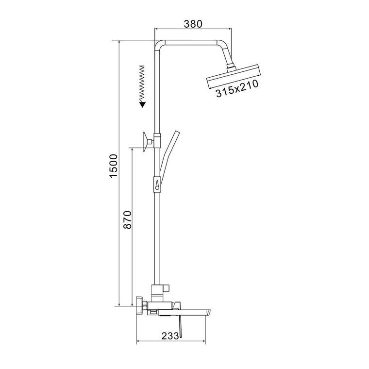 Душевая система Rose R1836C, белый