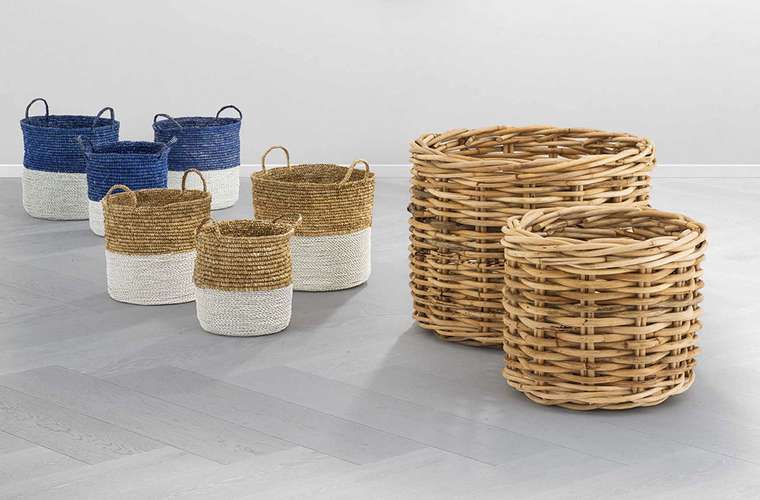 Набор из трех корзин Basket Clift set Eichholtz из натурального волокна