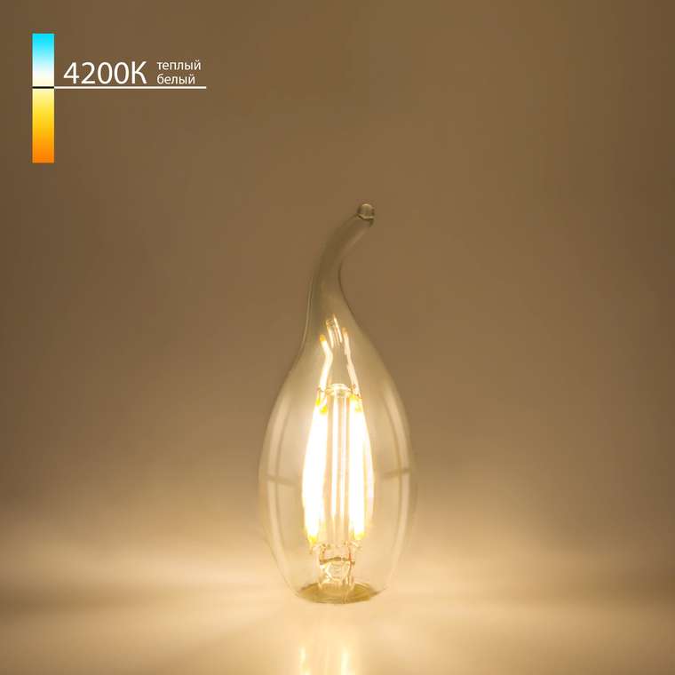Филаментная светодиодная лампа C35 7W 4200K E14 (CW35 прозрачный) BLE1417 формы свечи