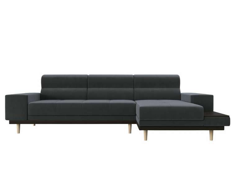 Угловой диван-кровать Леонардо серого цвета правый угол