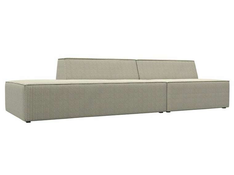 Прямой модульный диван Монс Модерн серо-бежевого цвета левый