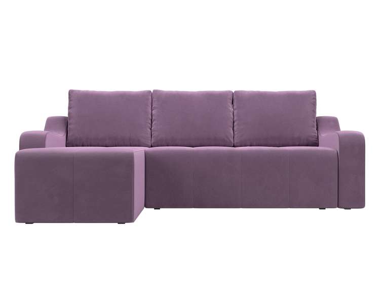 Угловой диван-кровать Элида сиреневого цвета левый угол