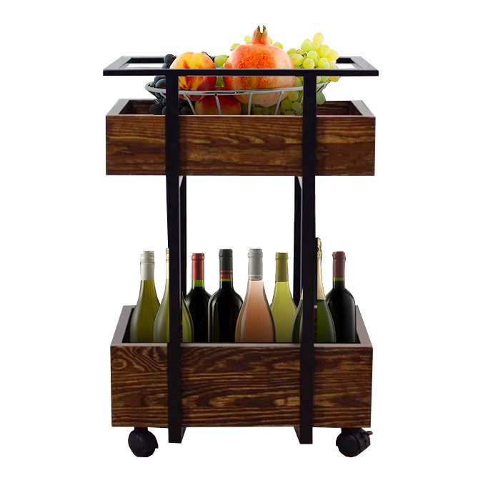 Сервировочный стол Clip L черно-коричневого цвета