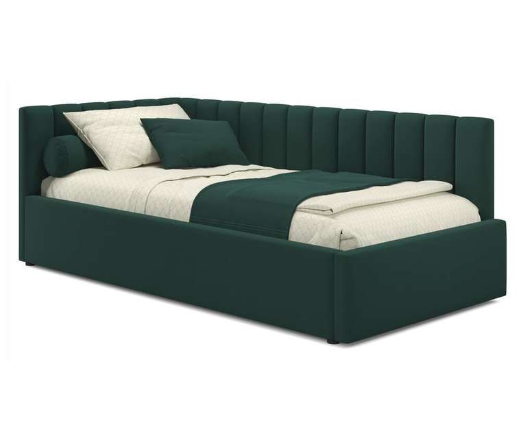 Кровать Milena 90х200 зеленого цвета с подъемным механизмом