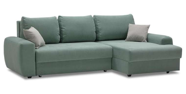 Угловой диван-кровать Коста бирюзового цвета