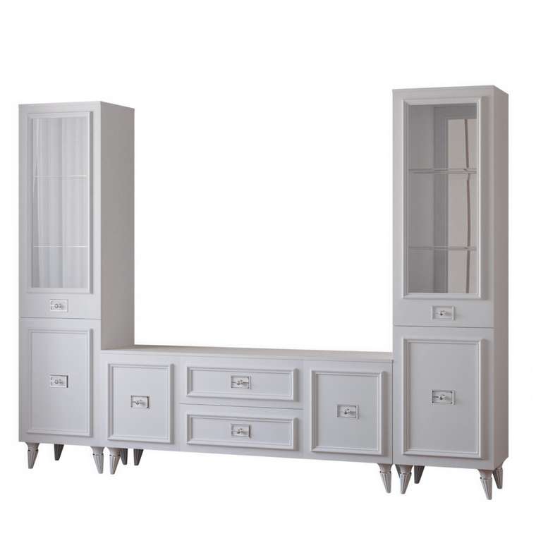 Шкаф-витрина Валенсия белого цвета левый