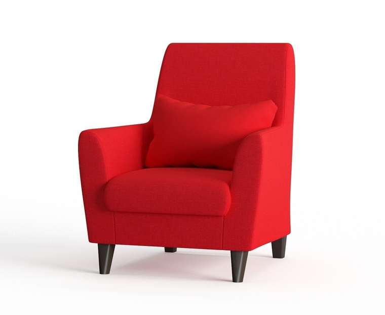 Кресло из рогожки Кастилия красного цвета