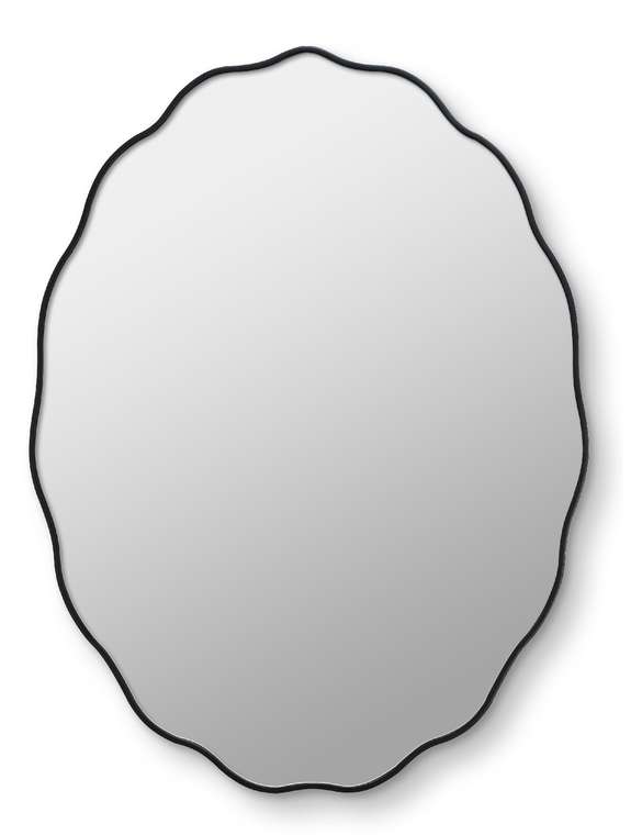 Настенное зеркало Fancy Oval 60х80 черного цвета