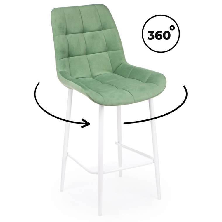 Барный стул Челси 360 фисташкового цвета вращающийся