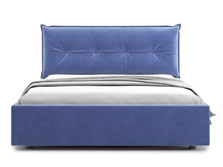Кровать Cedrino 180х200 синего цвета с подъемным механизмом 