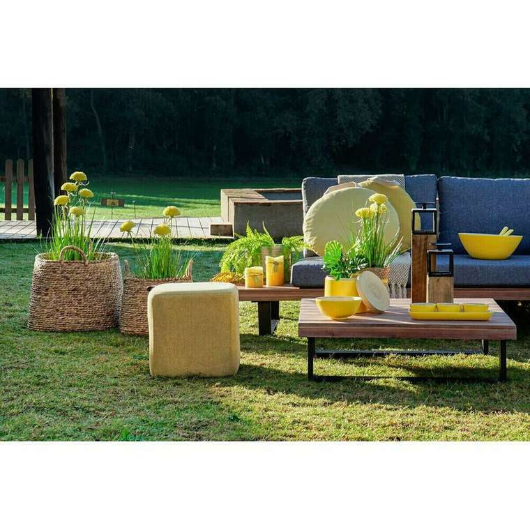 Декоративное растение 30 x 30 x 78 cm Розовый Металл Жёлтый PVC (2 штук)