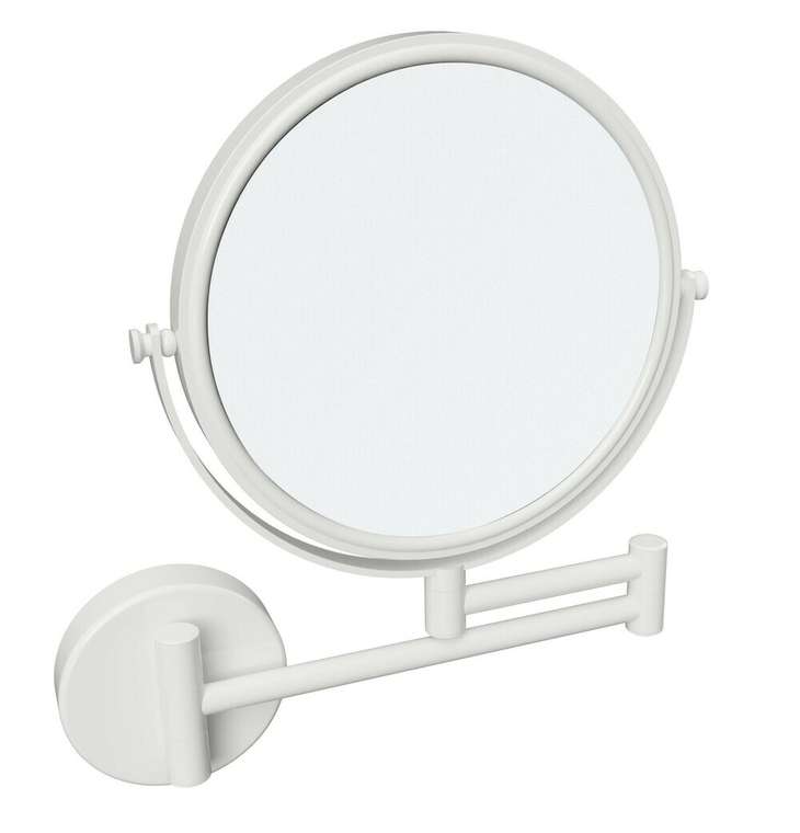 Двухстороннее настенное зеркало для ванной белого цвета