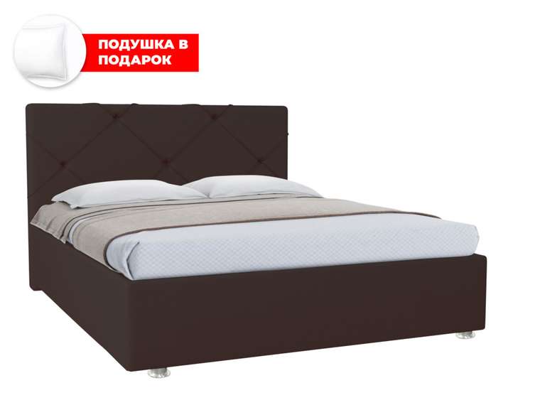 Кровать Моранж 140х200 темно-коричневого цвета с подъемным механизмом