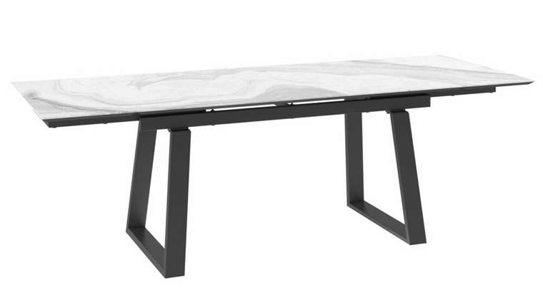 Раздвижной обеденный стол Элит бело-черного цвета