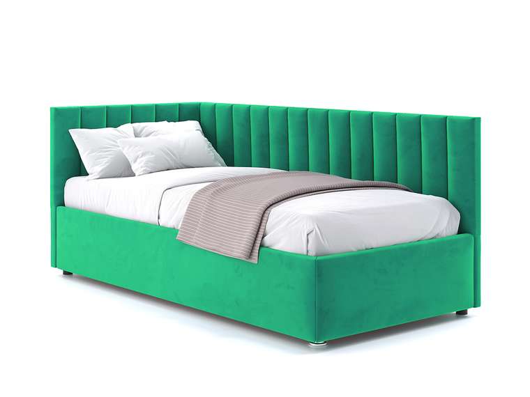 Кровать Negga Mellisa 120х200 зеленого цвета с подъемным механизмом левая