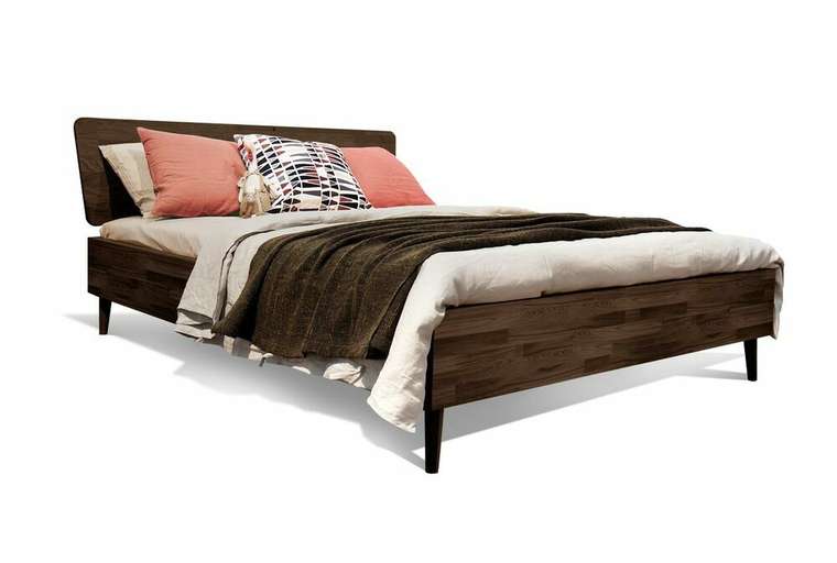 Кровать Ирвинг 200х200 темно-коричневого цвета без основания