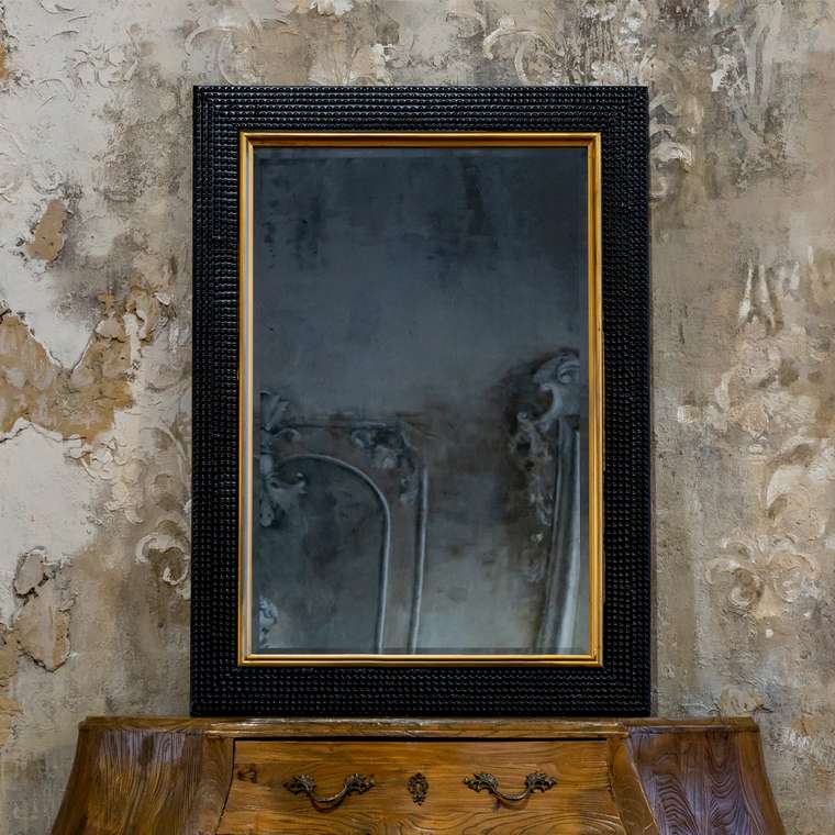 Зеркало настенное Оберон  в раме черного цвета