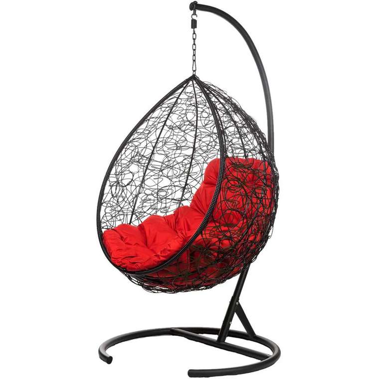Кресло подвесное Tropica черно-красного цвета