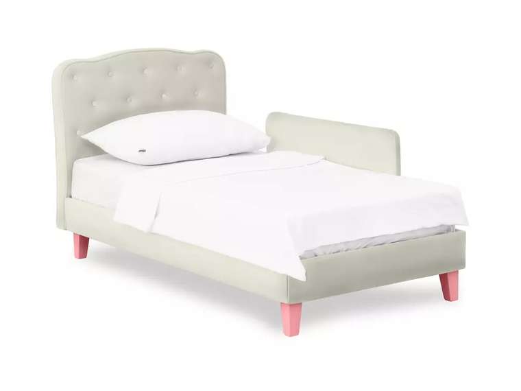 Кровать Candy 80х160 белого цвета с розовыми ножками