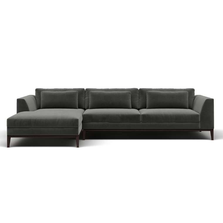 Угловой модульный диван Italy taper серого цвета