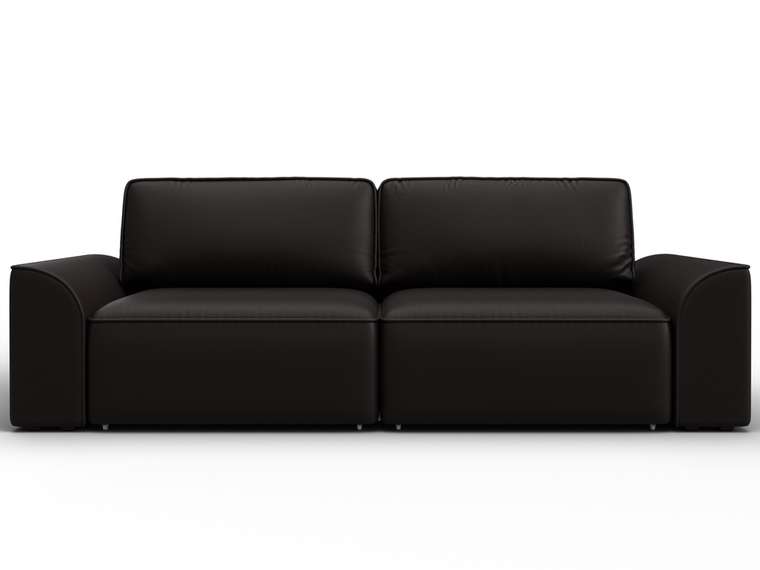 Диван-кровать Лига-048 темно-коричневого цвета (экокожа)