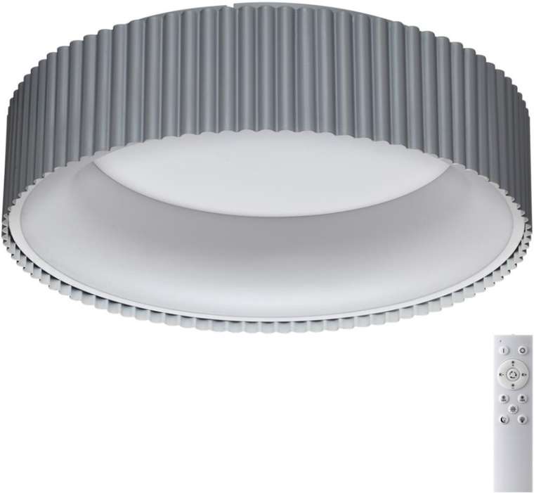 Потолочный светильник Sonex Sharmel 7713/56L металл/акрил/белый/серый LED 56Вт 3000-6500К D460 IP20 пульт ДУ