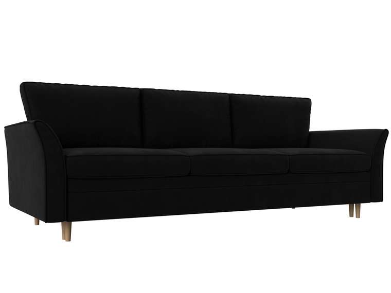 Прямой диван-кровать София черного цвета