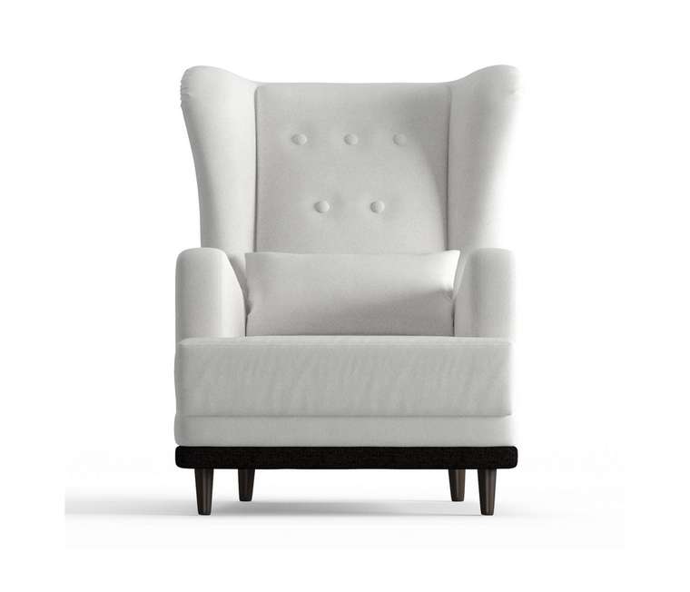 Кресло Лорд в обивке из велюра белого цвета