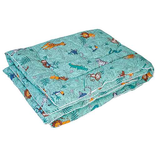 Одеяло детское 'BabyRelax' леб. пух 300 гр.110х140, бязь, 'Сафари (мята)'