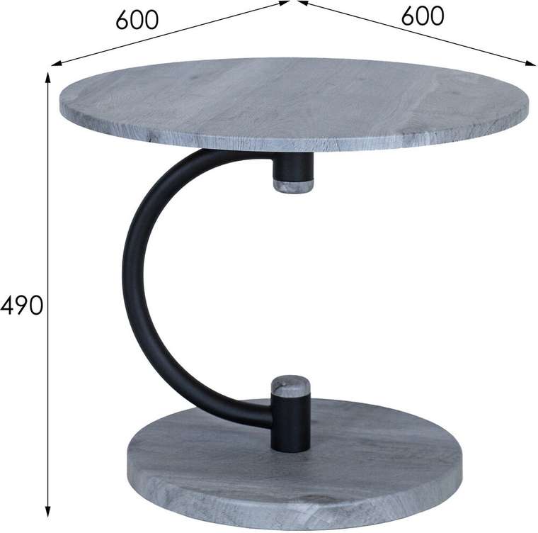 Стол журнальный Дуэт серого цвета