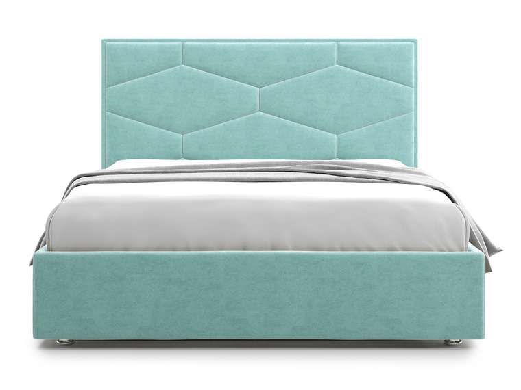Кровать Premium Milana 4 160х200 бирюзового цвета с подъемным механизмом