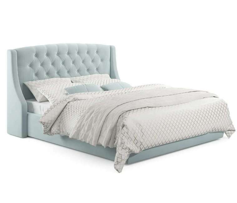 Кровать Stefani 180х200 мятного цвета с подъемным механизмом и матрасом