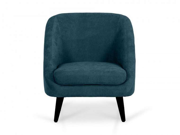 Кресло Corsica сине-бирюзового цвета с черными ножками