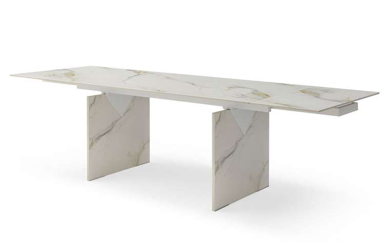 Обеденный раскладной стол Santorini М молочного цвета