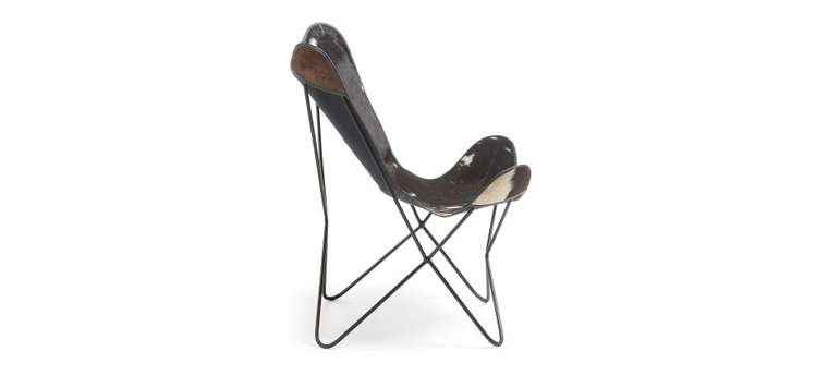 Кресло Julia Grup FLYNN кожаное черно-белого цвета