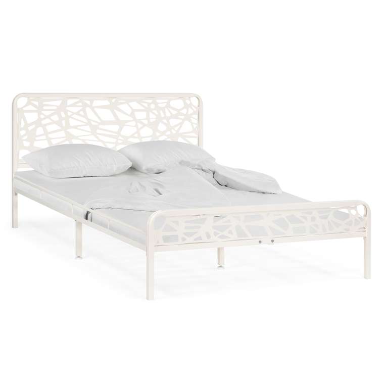 Кровать металлическая Кубо 120х200 белого цвета