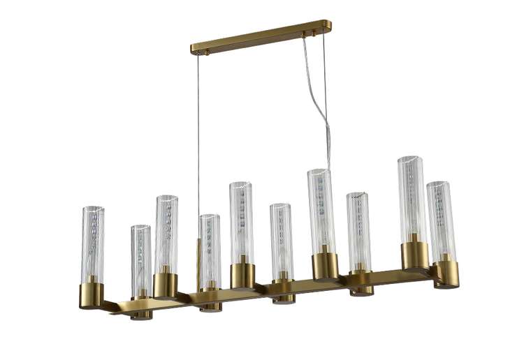 Люстра подвесная Crystal Lux OTONO SP10 L980 BRASS/TRANSPARENTE