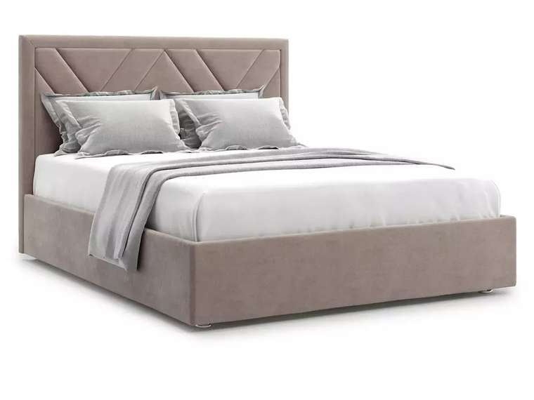 Кровать Premium Milana 2 160х200 коричнево-бежевого цвета с подъемным механизмом
