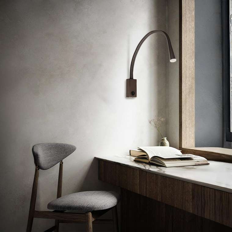 Бра Arrow 10398 (кожа, цвет коричневый)