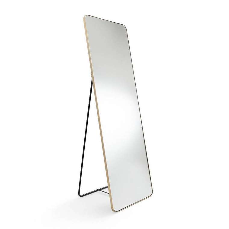 Зеркало напольное на подставке с отделкой металлом Iodus цвета латунь