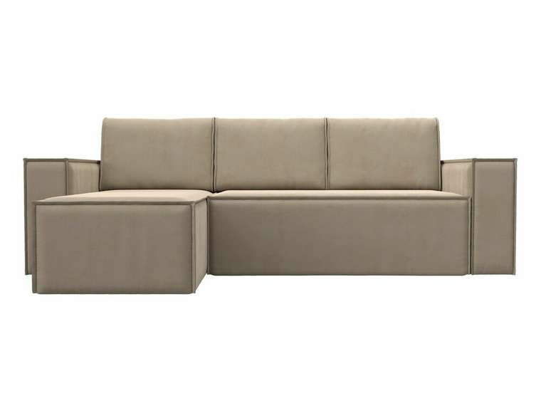 Угловой диван-кровать Куба бежевого цвета левый угол