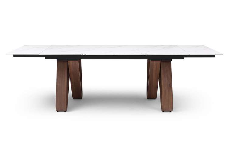 Раскладной обеденный стол Lido бело-коричневого цвета
