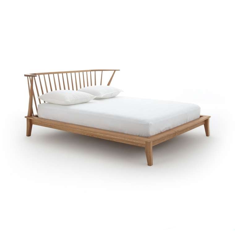 Кровать из массива дуба Windsor 160x200 бежевого цвета