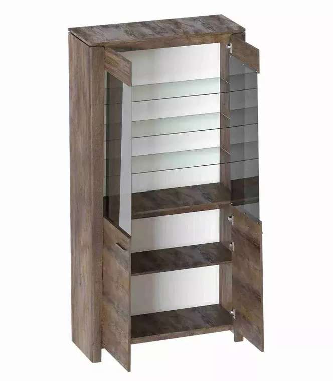 Шкаф-витрина Мальта коричневого цвета