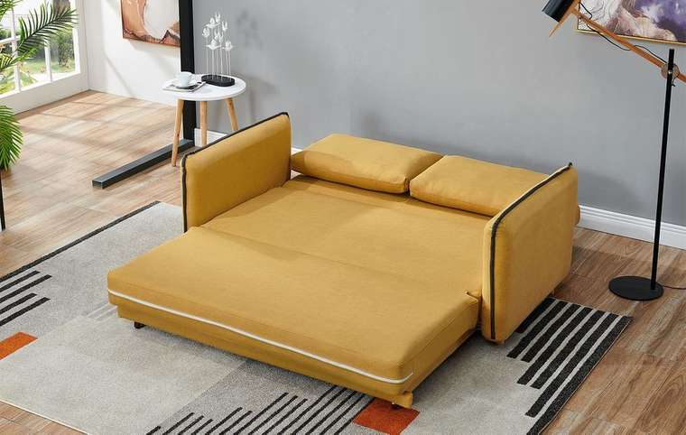 Прямой диван-кровать Arizona желтого цвета